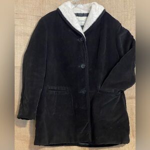 Vintage dark blue corduroy ladies jacket/chore coat/utility coat, with lining